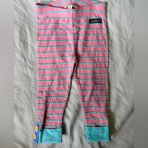 Matilda Jane Pink and Teal Striped Leggings